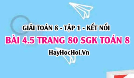 Giải bài 4.5 trang 80 Toán 8 Tập 1 SGK Kết nối tri thức